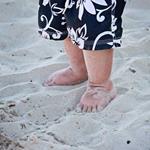 Responda toes, areia