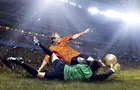 Answer FOOTBALL PLAYER, BALL, GLOVES, CLEAT, STADIUM, GOAL KEEPER, SOCK, LAWN