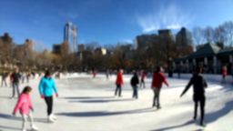 Answer skating, city, ice, sunny, girl, rink
