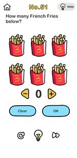 Brain Out How many French Fries below?