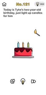 Brain Out Dziś Tyke obchodzi drugie urodziny. Zapal dla niego świeczki.