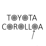 Dingbats TOYOTA COROLLOA