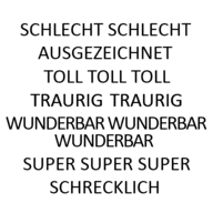 Dingbats SCHLECHT SCHLECHT AUSGEZEICHNET